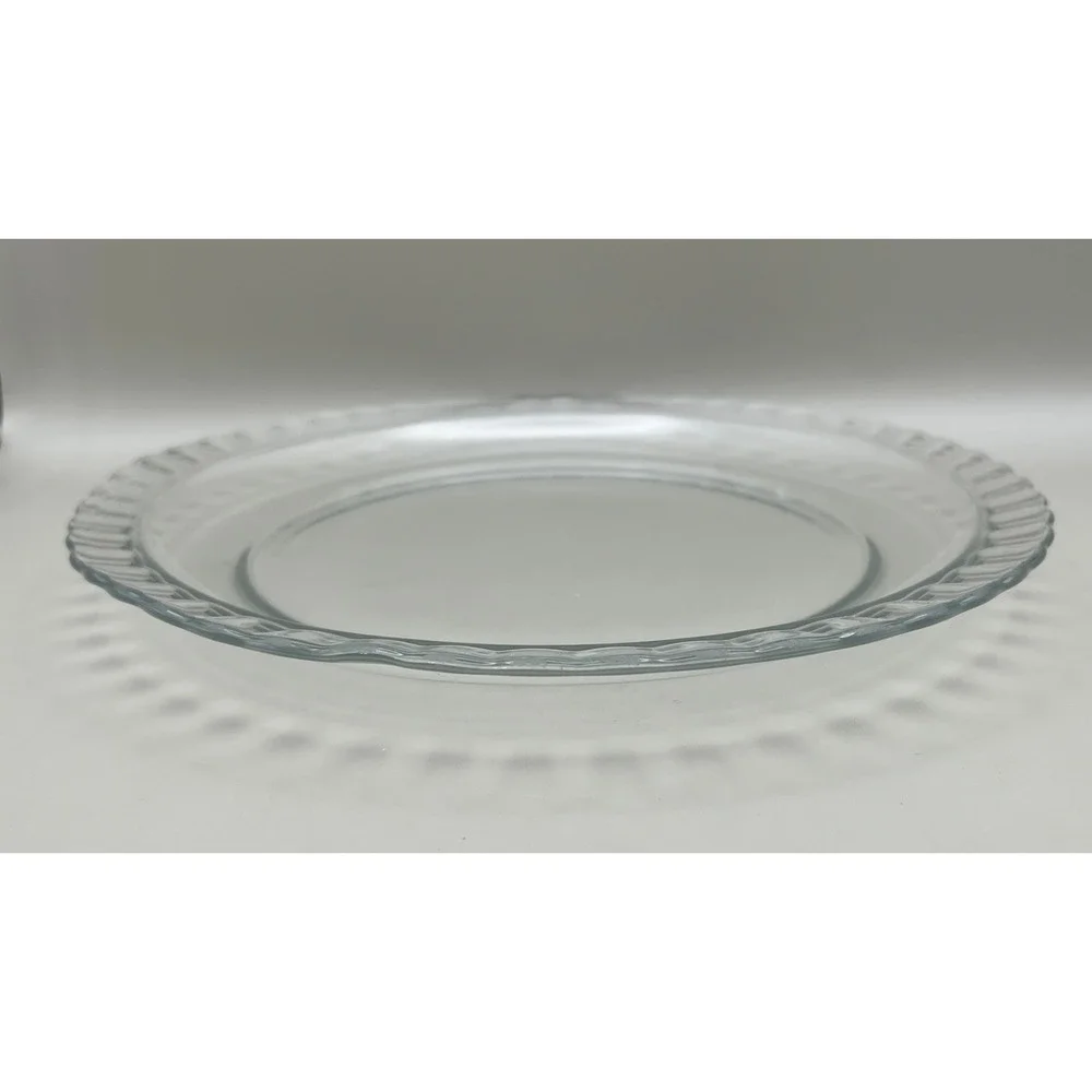 Vtg Clear Glass Thumbprint‎ Edge Salad Luncheon Plate 8.25